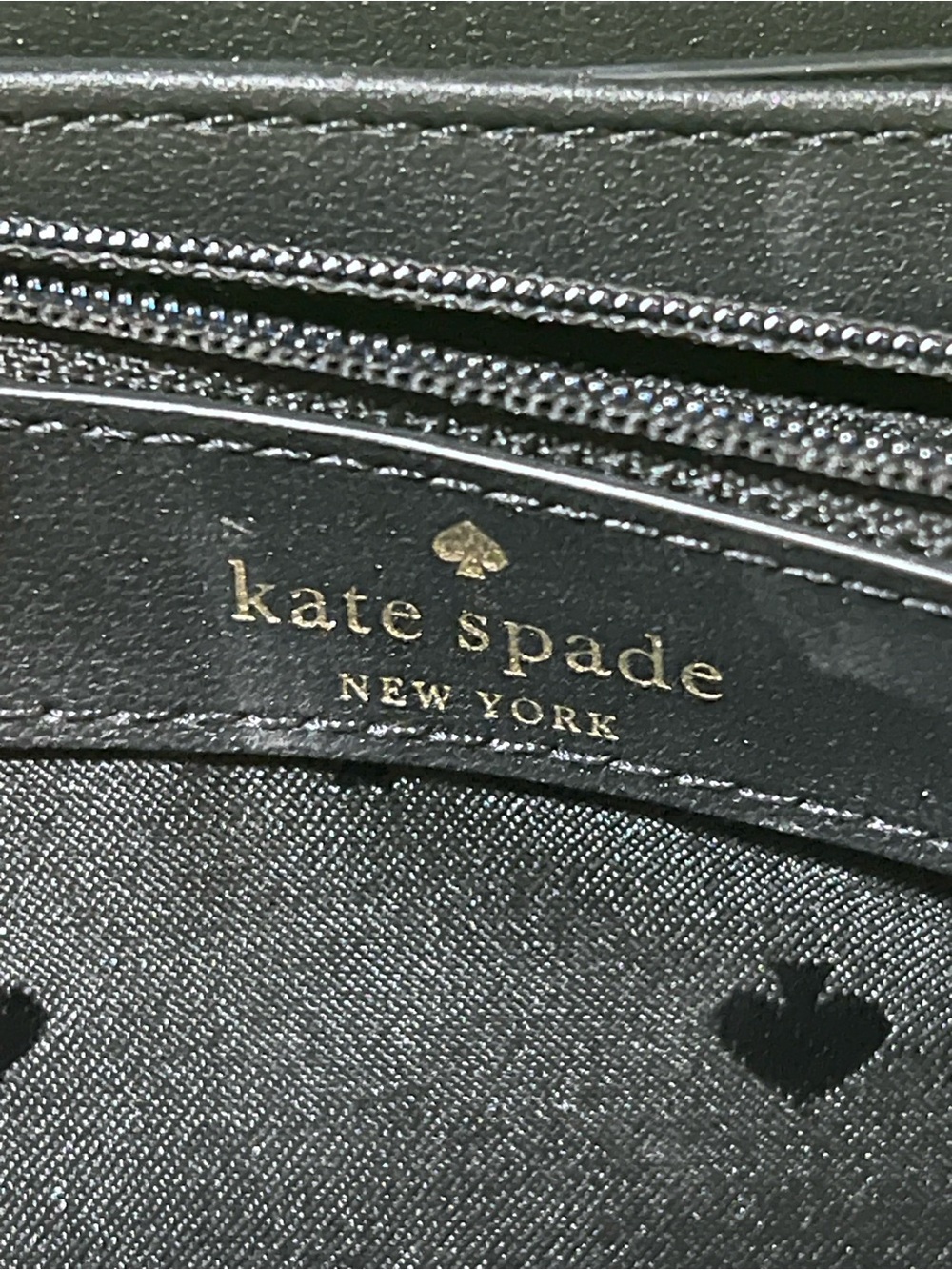 kate spade Black Pebbled Leather Wallet with White Logo - Picture 5 of 13